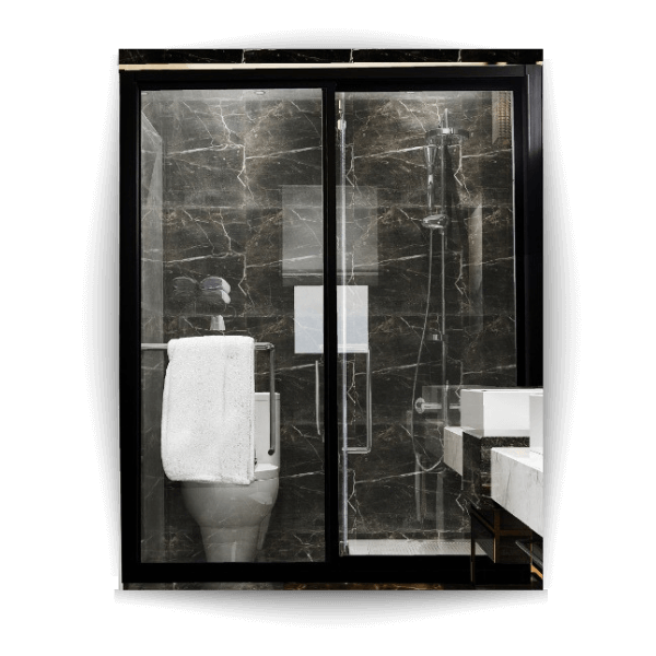 Shower Screen Door Black Frame 2 1